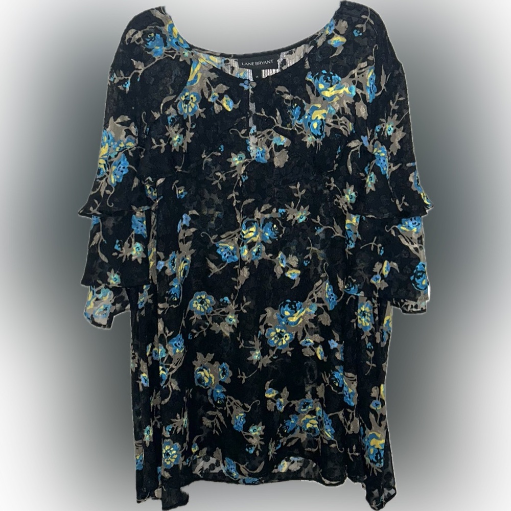Floral Lane Bryant Sheer Plus Size Top